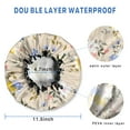 thumbnail image 3 of Shower Caps,Pioneer Flower Floral Print Pattern Waterproof Shower Cap for Women 4 Pieces,Double Reusable Hair Cover for Shower PEVA Elastic Stretch Hem, 3 of 7