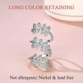 thumbnail image 6 of FindChic Leaf Cluster 18K Gold/Platinum Plated Long Statement Rings for Women CZ Simulated Diamond Stackable Adjustable Knuckle Cuff Rings for Women, with Gift Box, 6 of 9