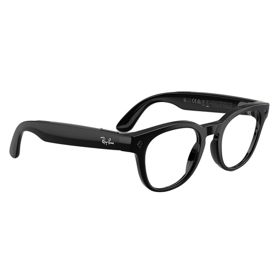 Ray-Ban Meta Gen 2 Scriber Optics Smart Glasses, AI Meta Glasses with Photo and Video, Size 49, Shiny Black/Clear