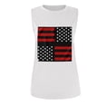 thumbnail image 4 of Camiseta sin mangas con estampado de rayas y estrellas de la bandera de EE. UU. para mujer de verano Fridja  gh2775, 4 of 5