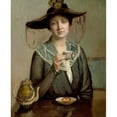 thumbnail image 2 of Lilla Cabot Perry 12x14 Gold Ornate Wood Frame and Double Matted Museum Art Print Titled - A Cup of Tea, 2 of 4