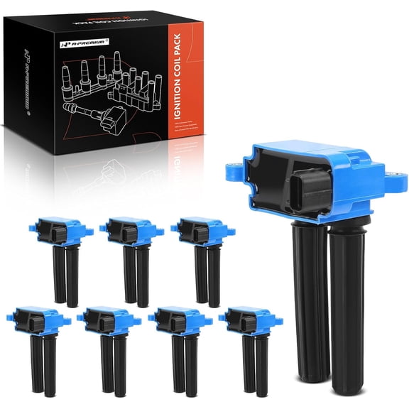A-Premium Engine Ignition Coil Pack Compatible with Ram 1500 Classic, 2500, 3500 & Jeep Grand Cherokee, Wagoneer, Commander & Dodge Ram 1500, Charger, Durango, Challenger & Chrysler 300, Set of 8
