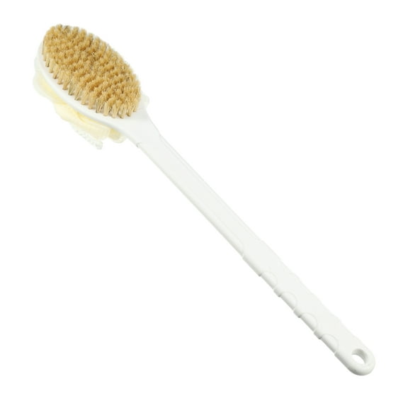 Unique Bargains 1 Pc Long Handle Bath Brush Back Scrubber for Bathroom 17.32" Length White