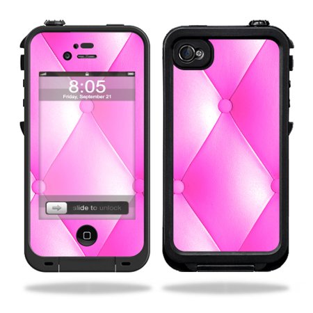 Mightyskins Protective Vinyl Skin Decal Cover for LifeProof iPhone 4 / 4S Case wrap sticker skins Pink Upholstery