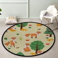 thumbnail image 2 of GZHJMY Kids Round Nursery Area Rug 4 ft Foxes in The Woods Washable Non-Slip Small Round Area Rug Throw Soft Cute Nursery Rug Non-Shed Lightweight Bathroom Rug for Dorm Kids Room Carpet Runner, 2 of 6