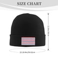 thumbnail image 3 of LNWH Knitted Acrylic Hat, Blue American Patriotic Stars Pattern Winter Beanie Hat for Cold Weather, Black, 3 of 8