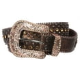 thumbnail image 2 of Western Cowgirl Faux Alligator Rhinestone Studded Leather Belt, 2 of 4