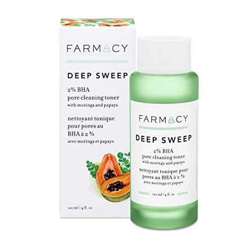 Farmacy Deep Sweep 2% BHA Toner for Face - Pore Cleaner and Facial Exfoliator with Salicylic Acid (4 Fl Oz)