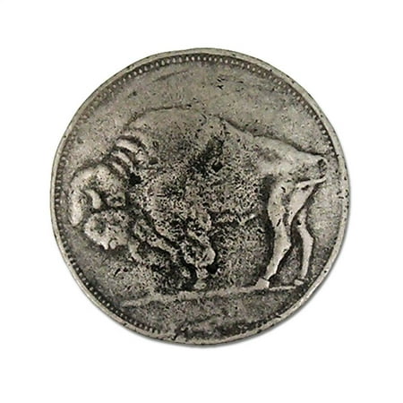 Buffalo head nickel knob Set of 10 Pewter with Verde