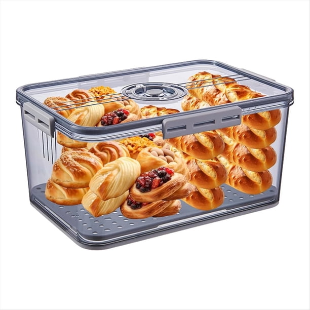 con Tapa para Encimera de Cocina, 10 L, Hermética, con Registro de Tiempo para Guardar Pan.