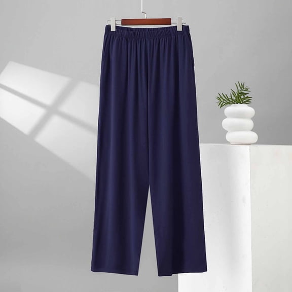 Men's 48x30 Big and Tall Elastic Waist Pants with Pockets Loose Fit
