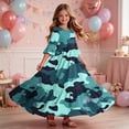 thumbnail image 6 of Mifsaly Summer Dresses for Girls Camo Print Short Sleeve Tiered Maxi Dress Lightweight Flowy Casual Vacation Sundress with Pockets, 6 of 7