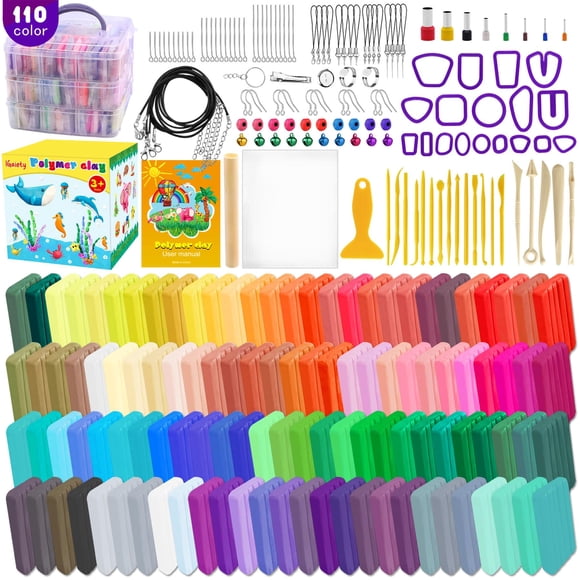 Kit de arcilla polimérica IGaiety de 110 colores, horneable en horno, 245 piezas
