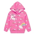 thumbnail image 1 of Sudadera con capucha Popshion para niñas, unicornio, arcoíris, cremallera, 2T, 1 of 7