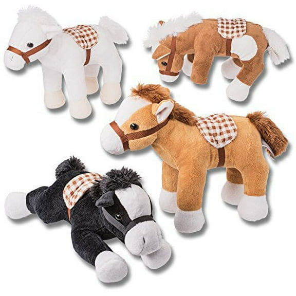 plush toy-Jumbo 10'' Tall Plush Horses Stuffed Animal Horses - 4 Pack