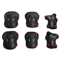 figatia Hand Elbow Knee Pads Kids Adults Skating Adjustable Outdoor Sports Breathable Lightweight Cycling Guards Gear Set Black Red