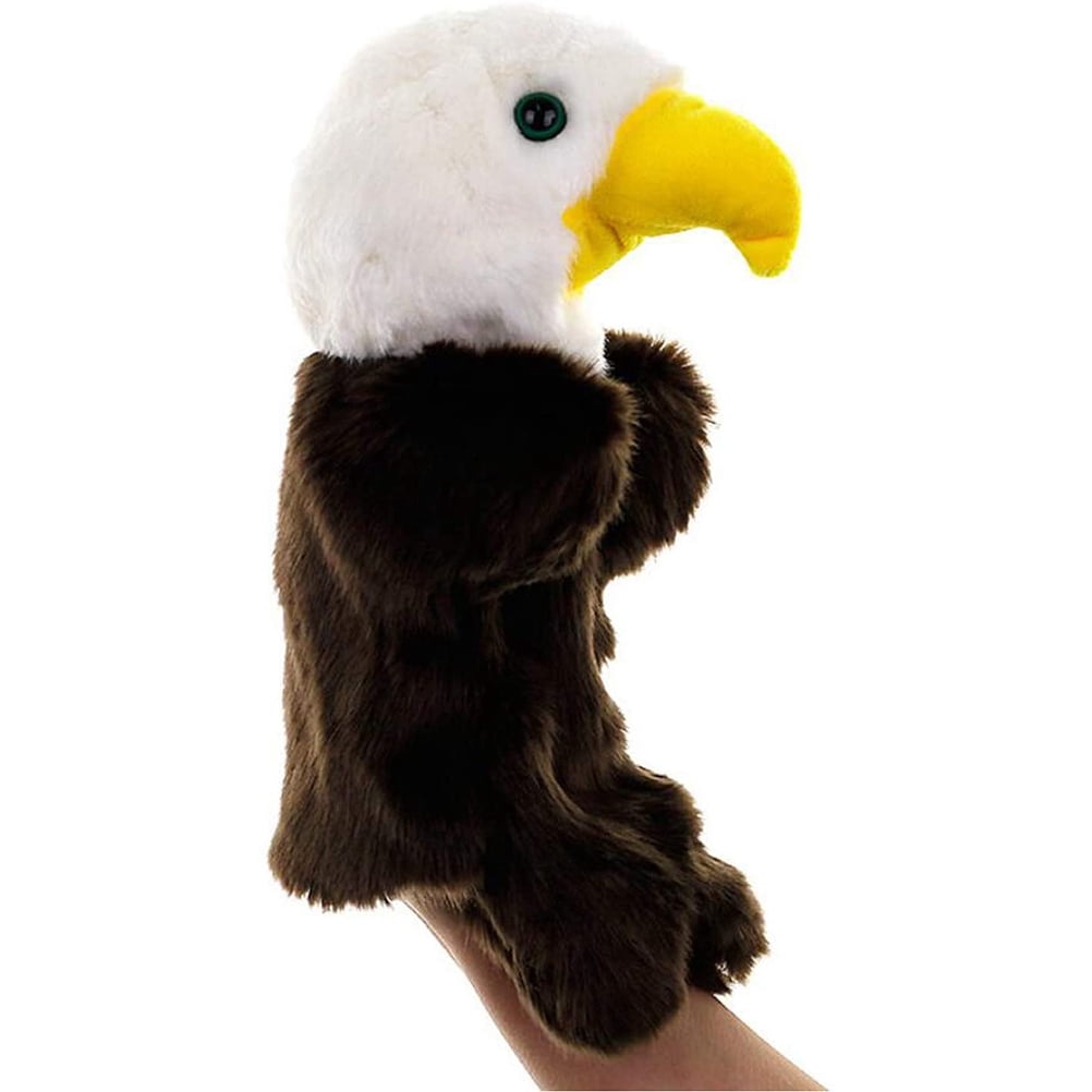 Marionnette à Main Animal Sauvage - Peluche Douce 26 Cm - Jouet De Théâtre Pour Enfants - Requin, Lapin, Ours, Loup