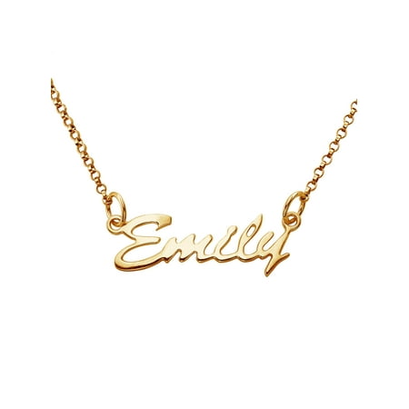 Personalized Gold over Sterling Silver Script Girls' Name