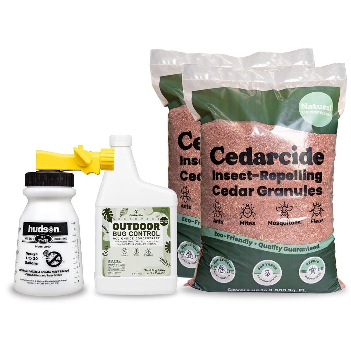 Cedarcide Bug-Free Lawn Kit (Medium) Includes Outdoor Bug Control Concentrate and Insect Repelling Granules Kills and Repels Fleas, Ants, Tick, Mites, Mosquitoes, Wasps, Roaches