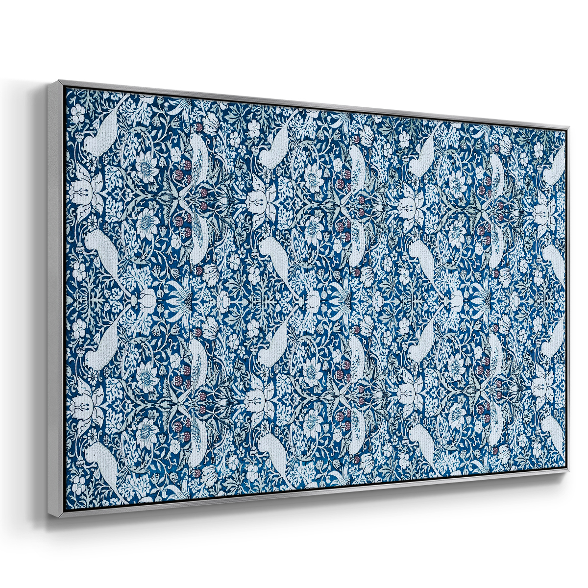 Vintage Abstract Print-LIX Framed in Silver Wood Gallery Wrapped Canvas 27 in. x 41 in.