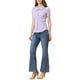 thumbnail image 2 of CAMISA SUAVE DE BOTONES CON COLLAR DULCE DE MUJERES VINTAGE INSPIRAR CHIC S PÚRPURA, 2 of 7