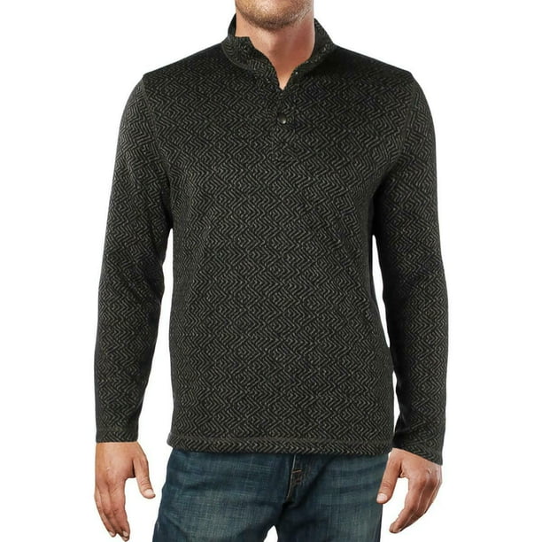 G.H. Bass Mens Sweater Henley Fleece Lined Pullover XL