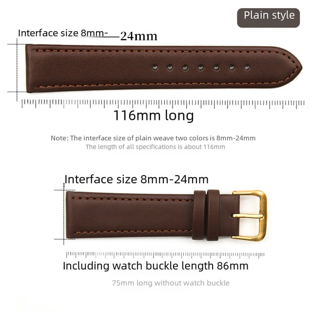 Accesorios para relojes Correa plana de cuero sintético para hombres y mujeres Reloj con hebilla de pasador Correa de pulsera de cuero liso