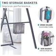 thumbnail image 4 of Reinforced Base & Triangular Structure Hammock Stand with 2 Storage Baskets, Swing Stand with 3 Hooks Fit for Most Hanging Chair for Oudoor&Indoor (Stand Only) (Grey), 4 of 6