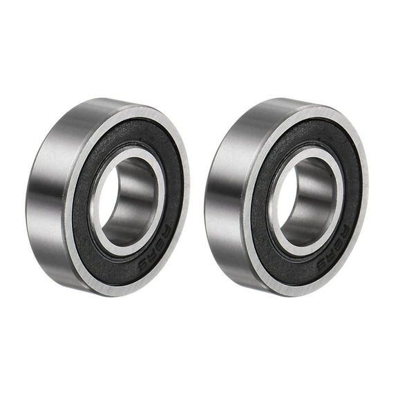 R8-2RS Deep Groove Ball Bearing, 1/2" x 1 1/8" x 5/16" Chrome Steel Z2 Double Rubber Sealed Bearing, 2 Pack