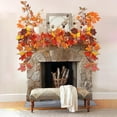 thumbnail image 2 of geerera Artificial Maple Leaf Vine, Faux Fall Foliage Garland, for Wall Draping, Mantel Decor, Thanksgiving Festival Display, 2 of 6