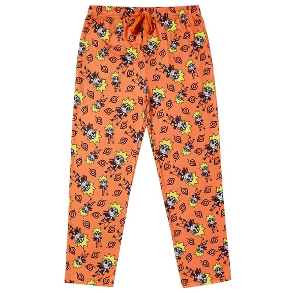 NARUTO Anime Chibi Character AOP Orange Mens Sleep Pajama Pants-M