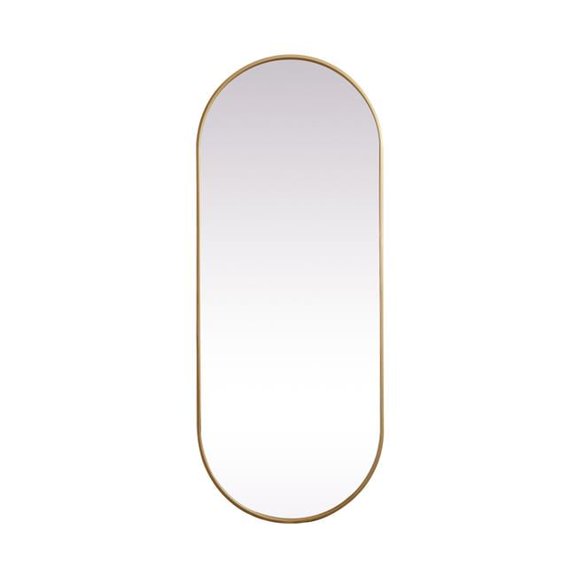 24 x 60 in. Metal Frame Oval Mirror, Brass
