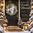 thumbnail image 2 of 24 Inch  Christmas Wreath with “Let It Snow” Wooden Sign, Snow-Flocked Greenery, White Flowers, Berries and Pine Cones, Winter Holiday Front Door Decor, 2 of 8