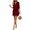 Red, variant on Women's Fashionable Lapel Zipper Long Sleeve Color-Blocked Pocket Dress for Winter Modern Wear and Daily Fashion,Beige,L