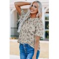 thumbnail image 4 of Women's Leopard Waffle Knit Short Sleeve Top, 4 of 18