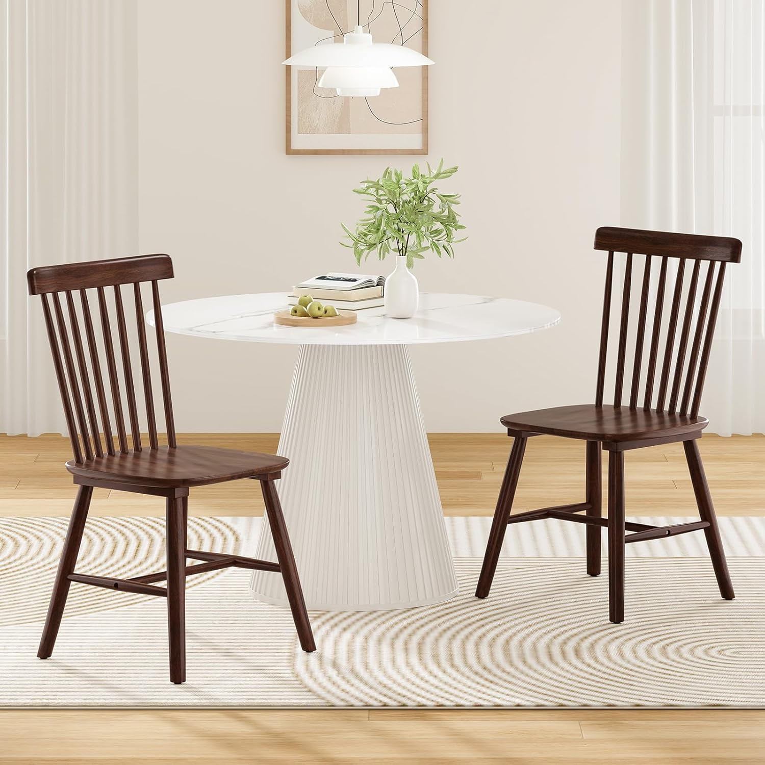 STARY Windsor Dining Chairs Set of 4, Kitchen & Dining Room Chairs with Spindle Back, Mid Century Modern Dining Table Chairs, Wood Dining Chair