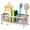 Silver, variant on Dznils Kitchen Sink Caddy Organizer Sponge Holder Dish Brush Soap Dispenser Holder for Countertop