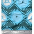 thumbnail image 1 of Soimoi Blue Cotton Voile Fabric Gear Parts Hardware Decor Fabric Printed Yard 56 Inch Wide, 1 of 1