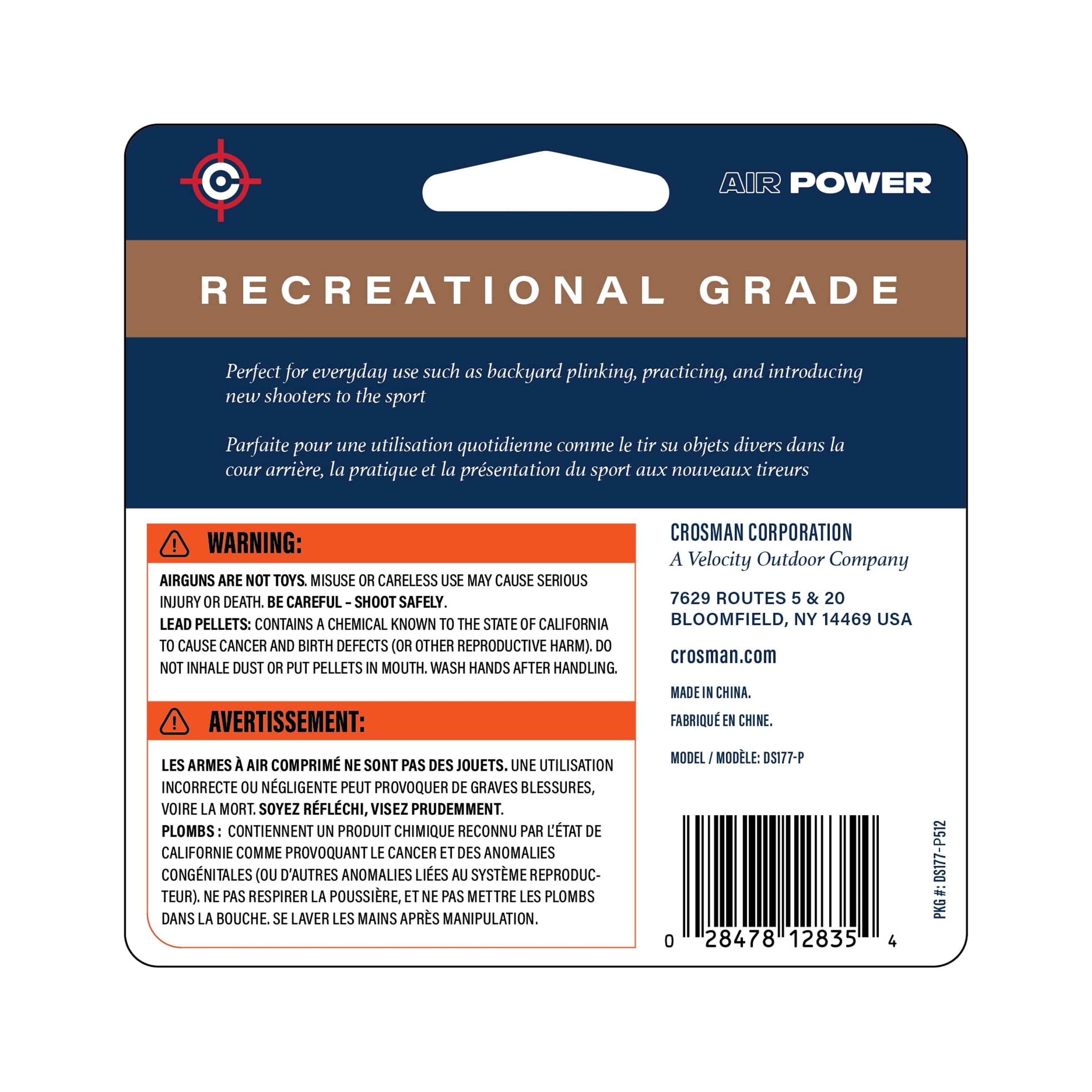 Crosman .177 Cal. Destroyer Pellets, 250ct, DS1776P