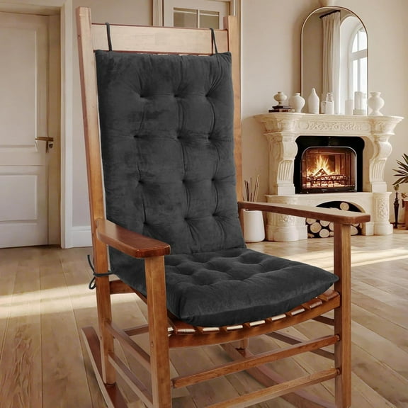 GZhLonKiMa Thick Rocking Chair Cushion Warm Tufted Rocking Chair Pads Set of 2 with Ties Rocking Chair Seat Cushion Suitable for Indoor Green