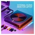 thumbnail image 2 of 6-In-1 External CD/DVD Drive Player for Laptop Portable DVD Reader Writer Drive for Laptop, 2 of 5