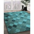 thumbnail image 2 of Ahgly Company Indoor Square Patterned Dark Turquoise Green Area Rugs, 7' Square, 2 of 6