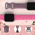 thumbnail image 2 of Cute Floral Bands for Apple Watch Band Women 40mm 41mm 38mm 45mm 44mm 42mm Ultra/2 49mm Girls Ladies,3 pack Rose Engraved Silicone Embossed Flower Pattern Strap for iWatch Series 9 8 7 6 5 4 3 2 SE, 2 of 7