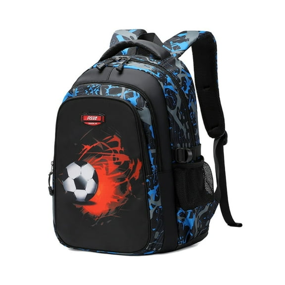 Football Pattern Backpack for School Boys Kids Waterproof Travel Bookbag Middle School Camo Back Pack