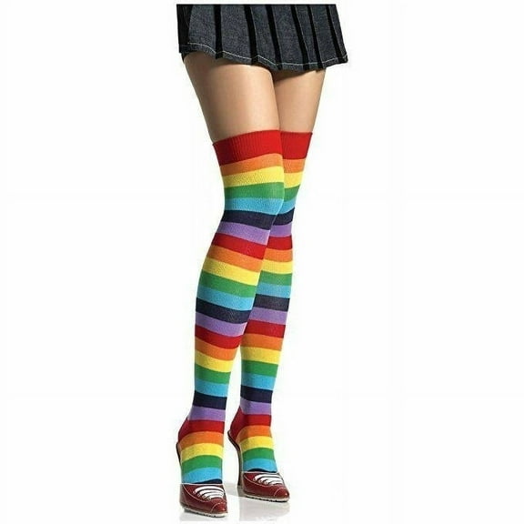 Womens Rainbow Striped Knit Knee High Stockings Socks - New with box/tags