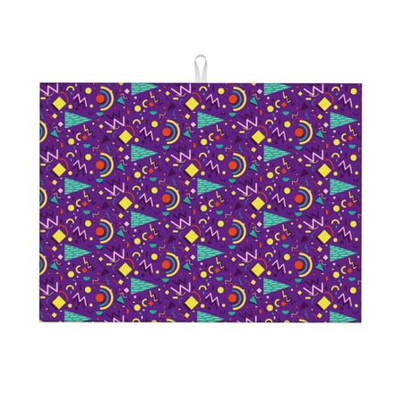 

Tideii Retro 80s Style for Microfiber Placemat 18x24 Inch Kitchen Drying Mat for Countertops Sinks Drains