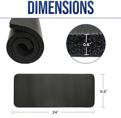 Yoga Knee Pads Cushion, Thick 1" (25mm) Workout Mat Provides Cushion for Kneeling & Elbows, Non-Slip & Portable Exercise Kneeling Pad for Yoga, Elbow, Wrist Pain, Planks, Pushups & Floor Exercises