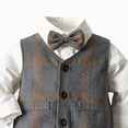 thumbnail image 5 of 4-5 Years Infant Newborn Boy Clothes Set 3Pcs Long Sleeve Stripe Shirt Vest Tops Pants 3Pcs Kids Gentleman Bowtie Set Outfits 9 12 18 24 Months 2T 3T 4T 5T Toddler Fall Winter Outfit,Blue, 5 of 6
