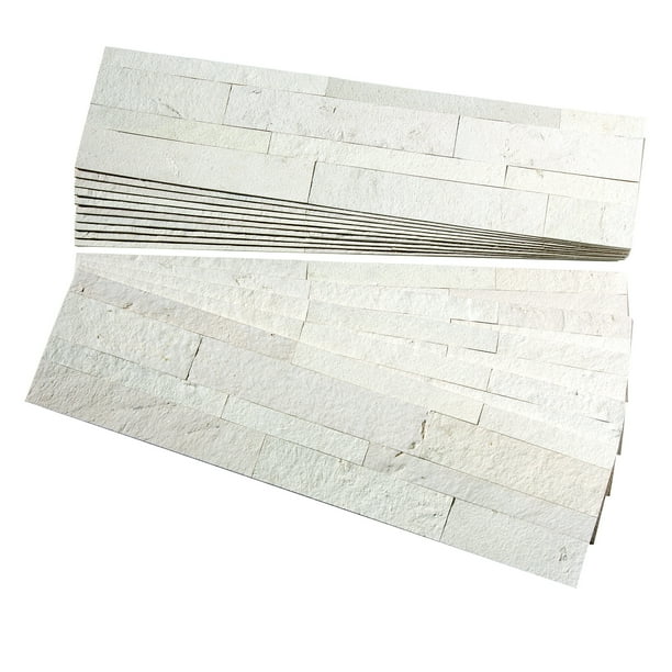 Aspect Peel And Stick Stone Overlay Kitchen Backsplash Ivory Marble Approx 15sq Ft Kit Walmart Com Walmart Com