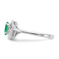 thumbnail image 4 of Quality Gold XBS376 14K White Gold Emerald & Diamond Ring - Size 7, 4 of 5
